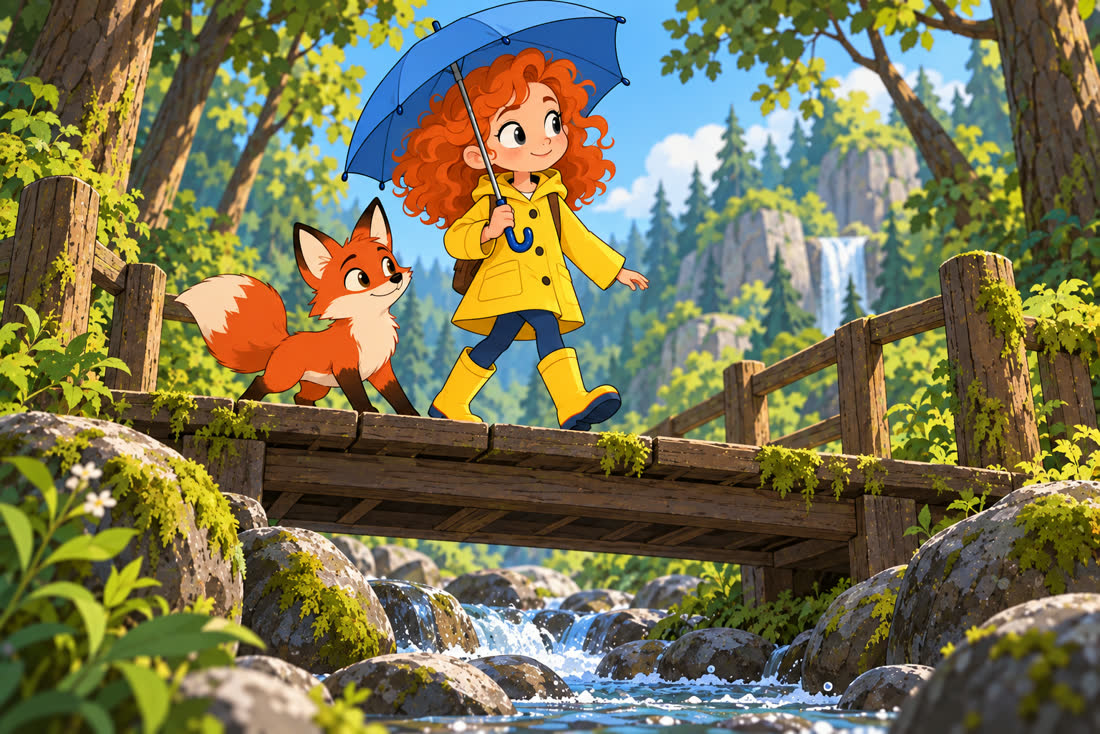 2D cartoon rendered by GPT Image 2.5, scene 2, from its scene 1