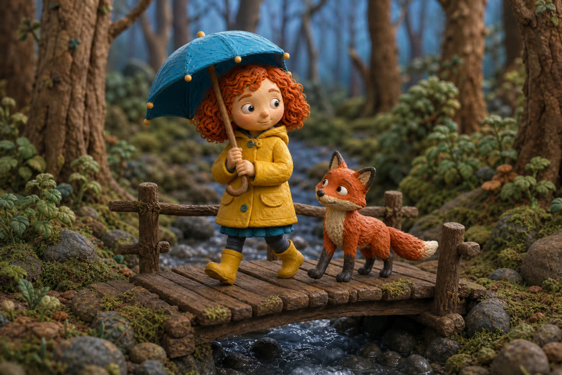 Claymation rendered by GPT Image 2, scene 2, from its scene 1