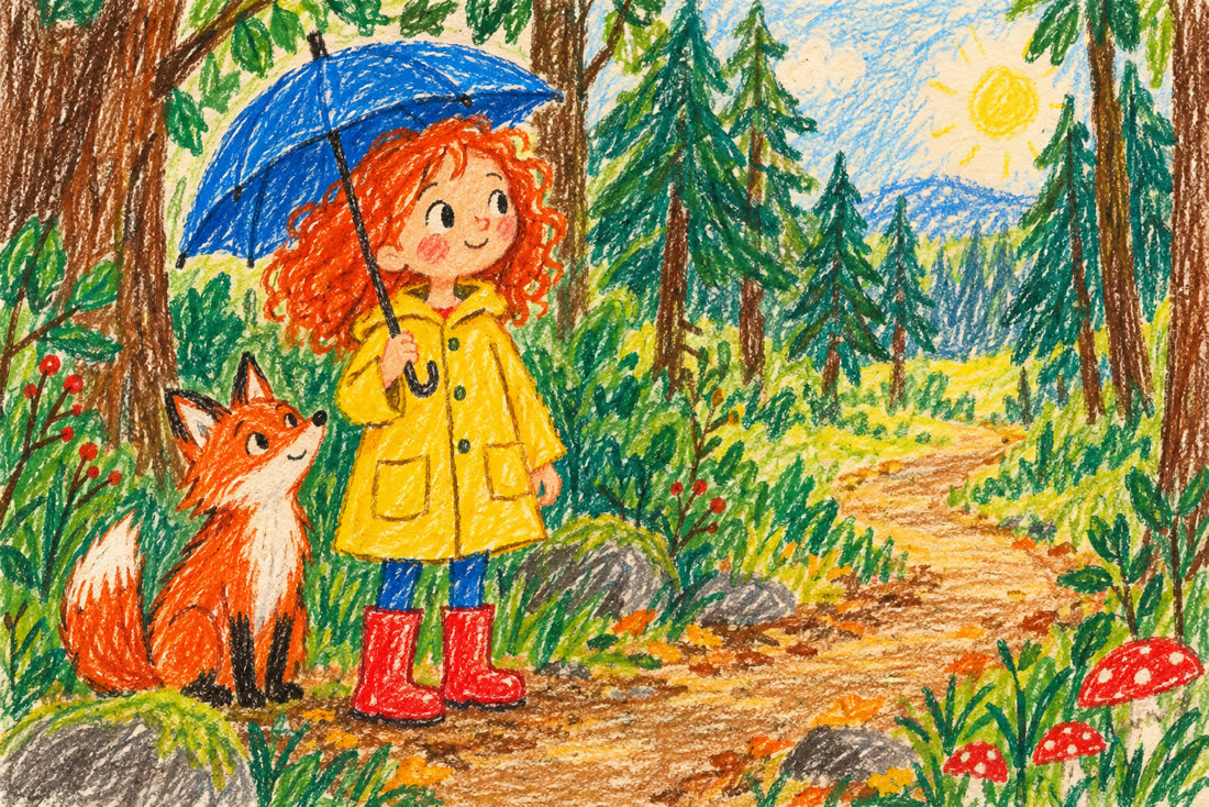 Crayon illustration rendered by GPT Image 2.5, scene 1
