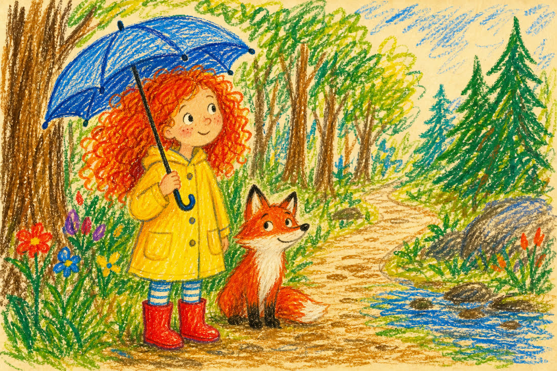 Crayon illustration rendered by GPT Image 2, scene 1