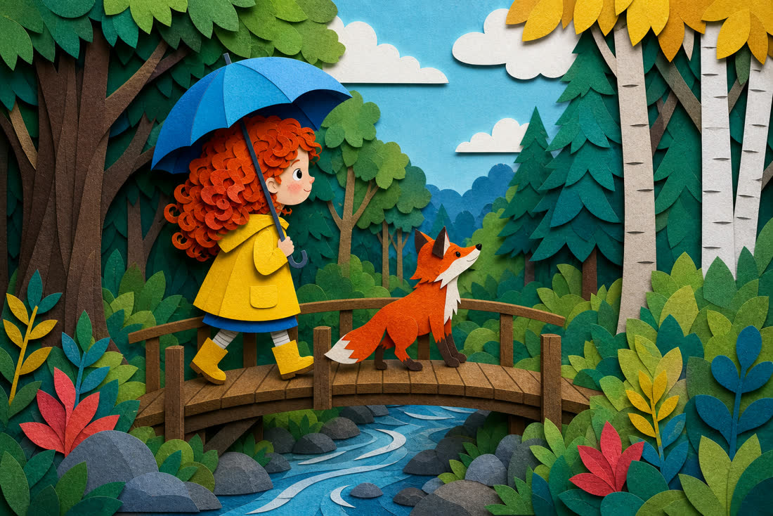 Paper cutout rendered by GPT Image 2, scene 2, from its scene 1