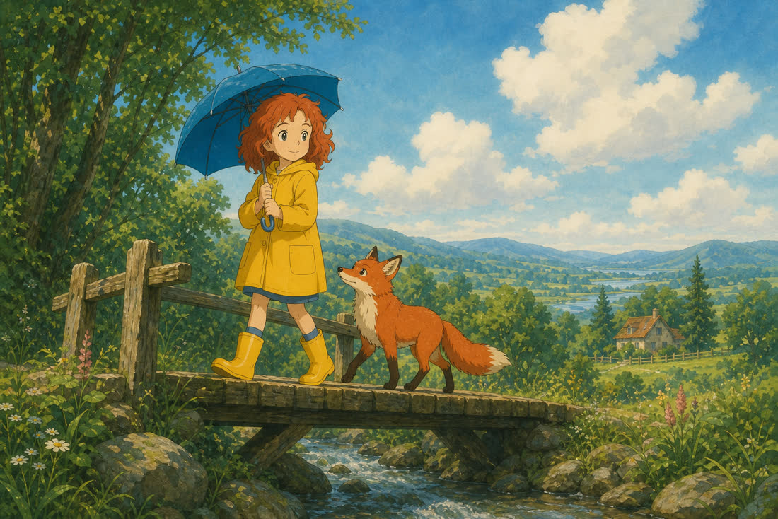 Studio Ghibli rendered by GPT Image 2, scene 2, from its scene 1