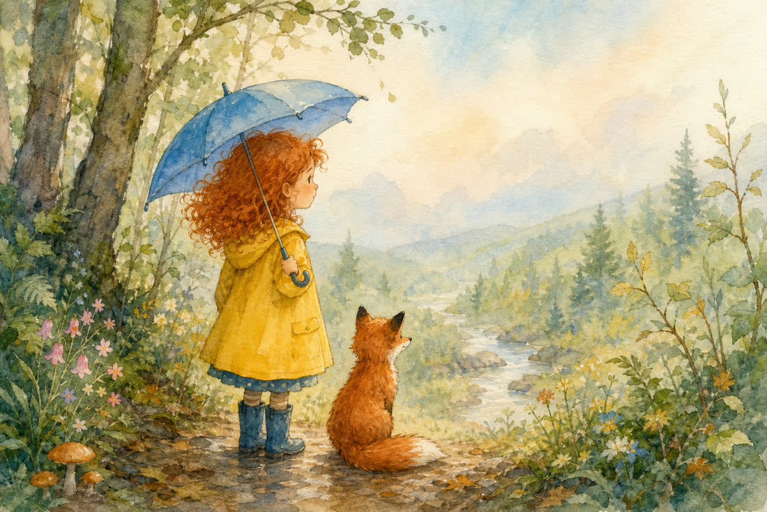Watercolor storybook rendered by GPT Image 2, scene 1