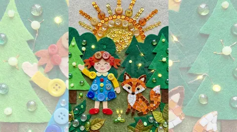 Bead & button collage
